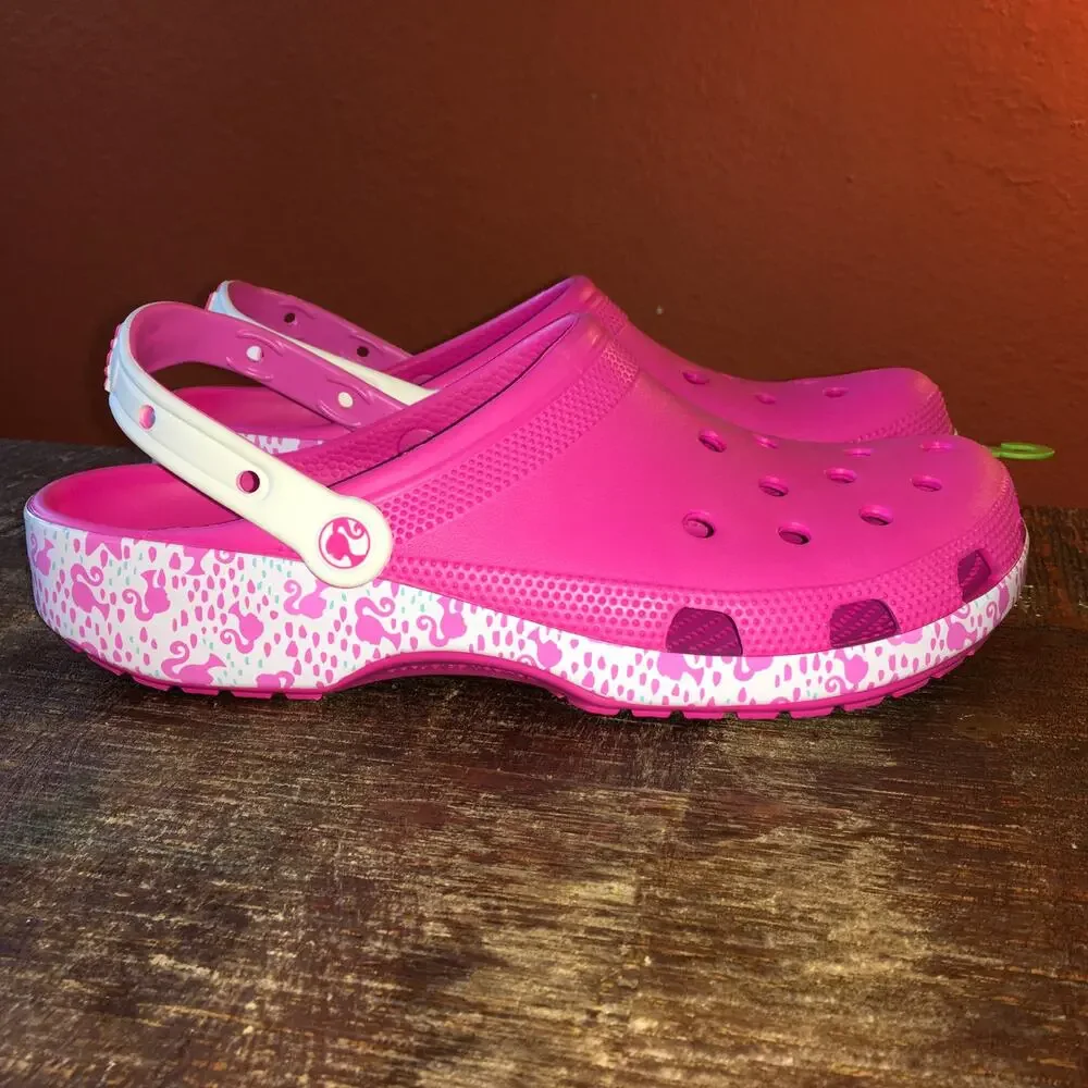 NEW Crocs x Barbie Classic Clog Mens 12 Electric Hot Pink Barbiecore Comfort NWT